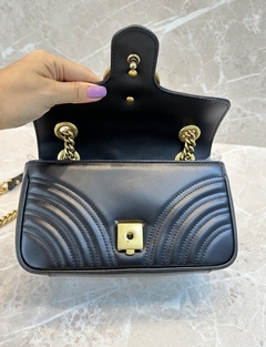 Bolsa Gucci Marmont Mini Shoulder Preta Italiana na internet