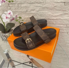 Flat Rasteira Louis Vuitton Bom Dia Monogram Italiana