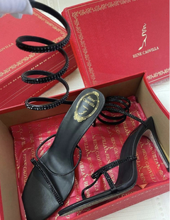 Salto Alto René Caovilla Preto com Brilho Italiana - comprar online