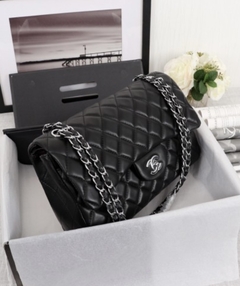 Bolsa Chanel 2.55 Clássica Jumbo Lambskin Preta Italiana - comprar online
