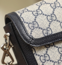 Imagem do Bolsa Gucci Horsebit 1955 GG Mini Preta Italiana