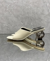 Sandália Salto Interlocking Gucci Off White Italiana