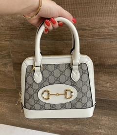 Bolsa Gucci Horsebit 1955 Tote Mini Off-White Italiana
