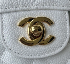 Bolsa Chanel 2.55 Clássica Flap Caviar Branca Italiana na internet