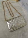 Bolsa Woc Dourada Lambskin Italiana
