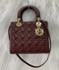 Bolsa Lady Dior Média Vinho Italiana - comprar online
