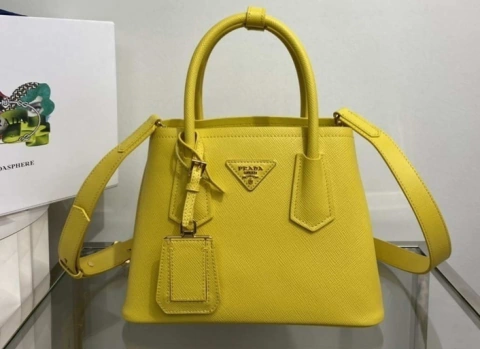 Bolsa Prada Double Mini Amarela Italiana