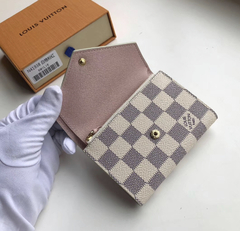 Carteira Louis Vuitton Victorine Damier Azur Rose Ballerine Italiana - Romaly Grifes Bolsas
