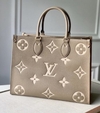 Bolsa Louis Vuitton Onthego MM Monogram Empreinte Bege Italiana