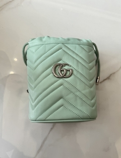 Bolsa Gucci Marmont Mini Bucket Verde Italiana na internet