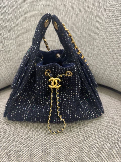 Bolsa Chanel 25 Pequena Tweed Azul Italiana - comprar online