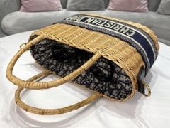 Bolsa Cesta Dior Palha Wicker Italiana - Romaly Grifes Bolsas