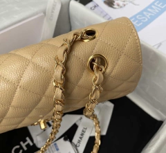 Bolsa Chanel 2.55 Clássica Caviar Bege com Dourado Italiana na internet