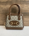 Bolsa Gucci Horsebit 1955 Tote Mini Marrom Italiana