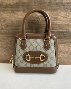 Bolsa Gucci Horsebit 1955 Tote Mini Marrom Italiana