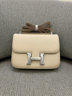 Bolsa Hermes Constance Off White com Prata 24 Italiana - comprar online