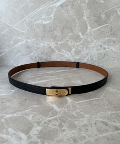 Cinto Hermes Kelly 18 Preto Italiana