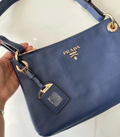 Bolsa Prada Tessuto Hobo Azul Marinho Italiana - loja online