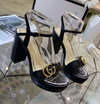 Sandália Gucci Double G Preta Italiana