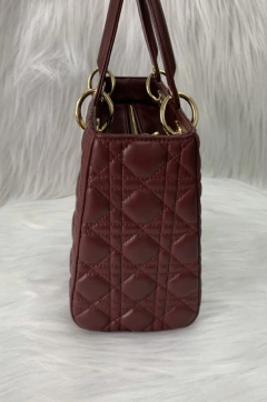 Bolsa Lady Dior Média Vinho Italiana - Romaly Grifes