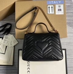 Bolsa Gucci Marmont Top Handle Preta Média Italiana - comprar online