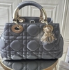 Bolsa Dior Média Cinza Italiana
