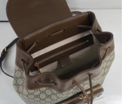 Mochila Gucci Horsebit 1955 GG Supreme Marrom Italiana