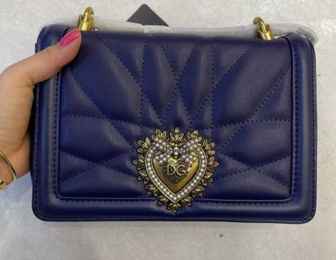 Bolsa D&G Devotion Matelassê Azul Italiana