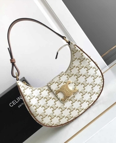 Bolsa Celine Ava Triomphe Branca e Marrom Italiana