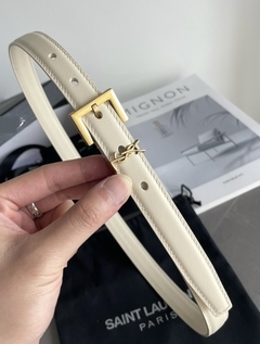 Cinto YSL Fino Off White Italiana