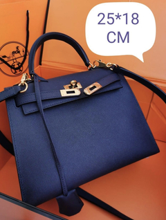 Bolsa Hermes Kelly 25 Epsom Marinho Italiana
