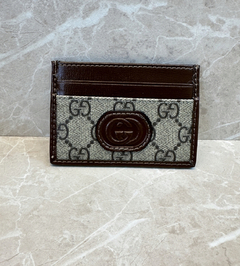 Porta Cartão Gucci Marrom Italiana - comprar online