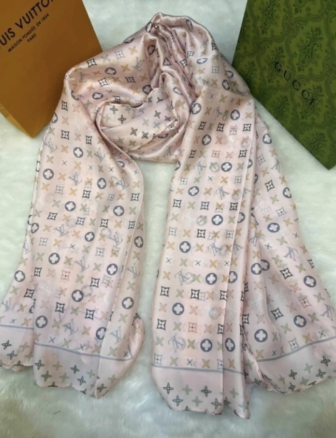 Lenço Louis Vuitton Rosa Italiana