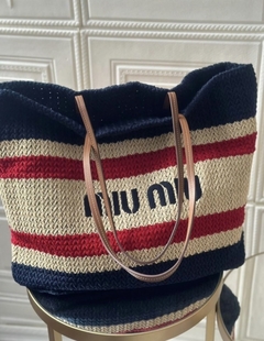 Bolsa Miu Miu Ráfia Palha Italiana