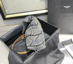 Bolsa YSL Loulou Puffer Média Jeans Italiana - comprar online