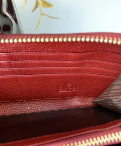 Carteira Gucci Ziper Soho Vinho Italiana - Romaly Grifes