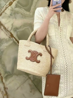 Bolsa Celine Triomphe Em Ráfia Palha Italiana - comprar online
