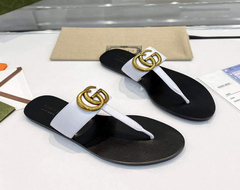Rasteira Gucci Double G Branca Italiana - comprar online