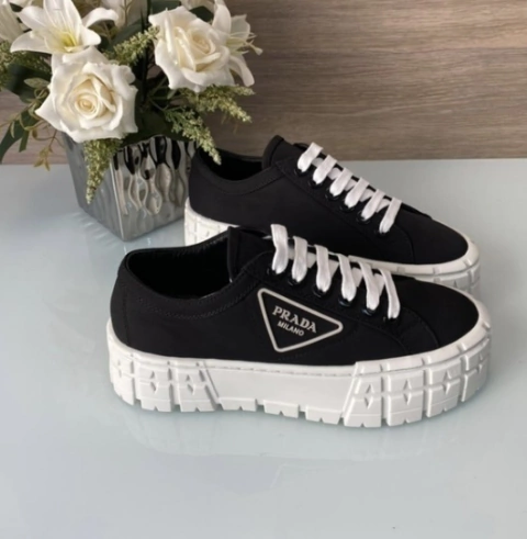 Tênis Prada Gabardine de Nylon Preto Italiana