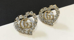 Brinco Gucci GG Heart com Brilho Italiana