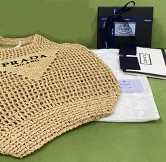 Bolsa Prada Tote Em Ráfia Italiana - Romaly Grifes Bolsas