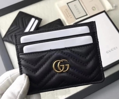 Porta Cartão Gucci Marmont Preto Italiana