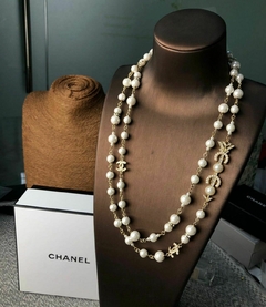 Colar Chanel Pérolas e Strass Italiana