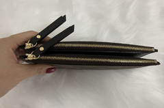 Carteira Louis Vuitton Adele Zíper Duplo Preta Italiana - comprar online