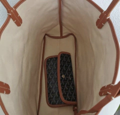 Bolsa Goyard St Louis Preto Com Alças Caramelo Média Italiana