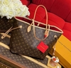 Bolsa Louis Vuitton Neverfull Monogram Interior Vermelho MM Italiana