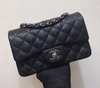 Bolsa Chanel 2.55 Clássica Mini Caviar Preta com Prata Italiana
