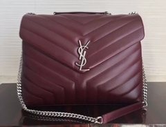 Bolsa YSL Loulou Média Vinho Italiana