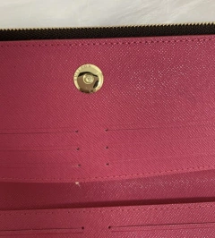 Carteira Louis Vuitton Adele Zíper Duplo Pink Italiana - comprar online