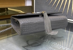 Bolsa YSL Kate Croco Cinza Italiana - loja online